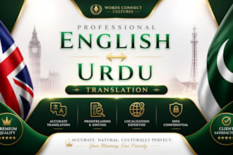 be your english to urdu proofreading and translation