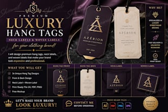 design luxury minimalist clothing hang tag and woven label