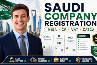 register your saudi arabia company with misa license cr vat and zatca