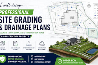 design professional site grading and drainage plans for construction project