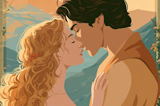 design a gorgeous illustrated romance book cover