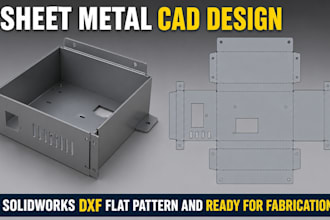 design sheet metal, brackets and enclosure with flat pattern for manufacturing