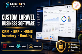 develop custom laravel CRM erp hrms and business management system