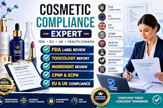 do fda, eu, UK cosmetic compliance, toxicology report and label review