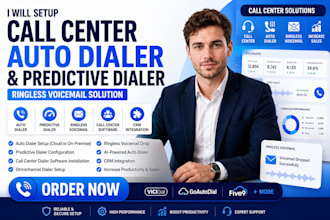 setup call center auto dialer, predictive dialer and ringless voicemail