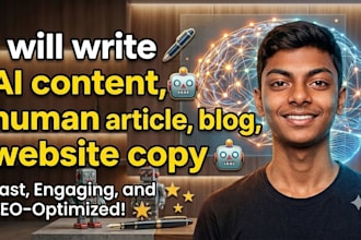 ai blog posts and website content writing plus human written