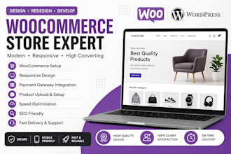 design, redesign, and develop a responsive woocommerce store