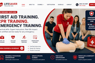 design wix first aid training website cpr training emergency training website