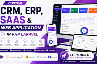 develop custom CRM, erp, saas, web application in PHP laravel