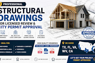 do fl, co, wc, vt, ny, sc, structural design for USA city permit