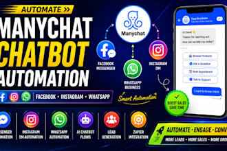 automate facebook whatsapp instagram with manychat chatbot manychat automation