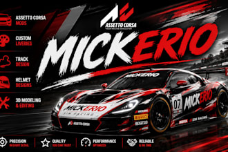 do a livery design for assetto corsa, assetto corsa competizione iracing