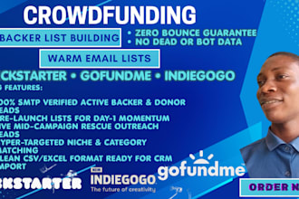 do crowdfunding backer list, donors list building kickstarter gofundme indiegogo