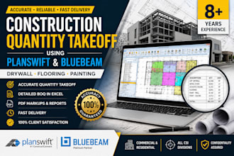 do accurate drywall quantity takeoff using planswift and bluebeam