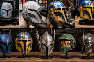 model 3d mask print and paint cosplay props 3d helmet