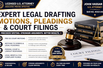 write federal court documents and civil lawsuit responses