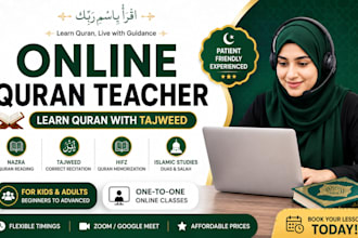 teach quran with tajweed and nazra online for kids and adults