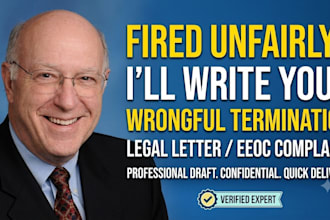 write a professional wrongful termination complaint or eeoc legal letter