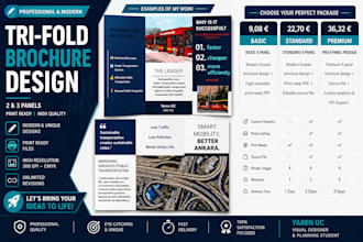do modern brochure, flyer, and bi fold tri fold design