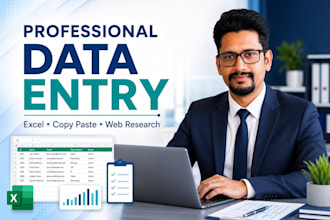 do any data entry and web research job