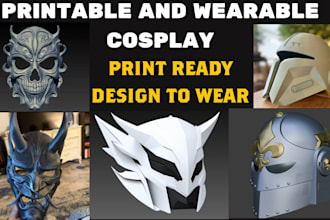 sculpt 3d wearable cosplay 3d mask cosplay helmet 3d armor design for printing