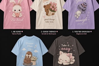 design custom aesthetic t shirt design for print on demand
