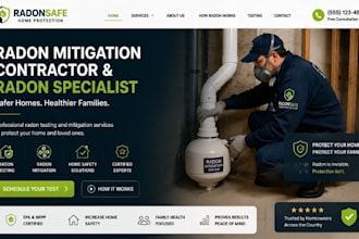 design wix radon mitigation contractor website radon specialist home safety site