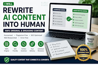 write ai content into human written and plagiarism free content