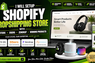 setup shopify dropshipping store with autods dsers zendrop winning products