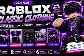 design custom roblox classic clothing roblox avatar gfx ugc as a roblox artist