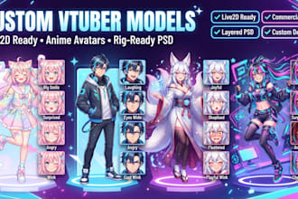 design rig pro vtuber character in live2d,3d,2d streaming avater vtuber model