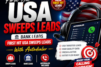 first hit sweeps leads, bank leads, first hit usa sweeps leads with autodialer