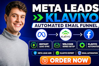 build meta lead generation ads to klaviyo automated email marketing funnel