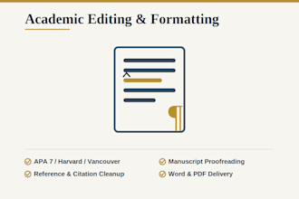 edit and format your research paper in apa 7 or harvard style