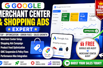 set up google merchant center and shopping ads campaign