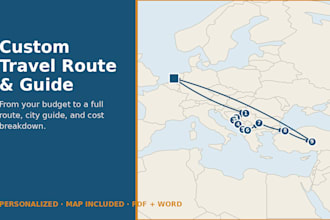 create a custom multi destination travel route and guide