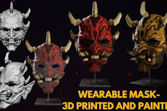create custom cosplay helmet 3d mask stl 3d print and paint helmet wearable prop