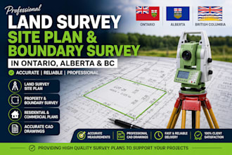 provide land survey site plan and boundary survey in ontario alberta and bc