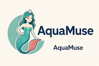 do mermaid mascot logo design with unlimited revision