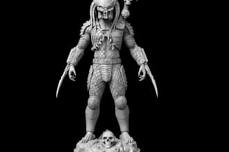 recreate existing 2d image to printable 3d model, custom figurine stl for resin
