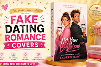 design a fake dating romance book cover for your novel