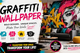 create graffiti wall art, wallpaper design and doodle illustration