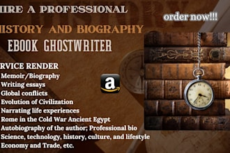 ghostwrite history ebook, biography, memoir, sociology, political science