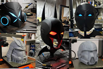 3d print and paint mask 3d helmet cosplay halloween helmet model amor stl print