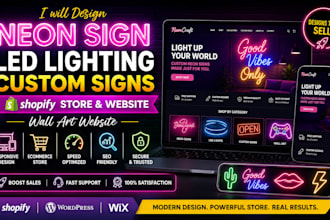 design neon sign led lighting custom signs neon shopify store wall art website