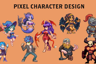 do pixel art character design game art pixel art sprite sheet pixel animation