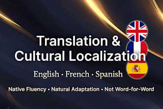 provide localization in english, french, and spanish