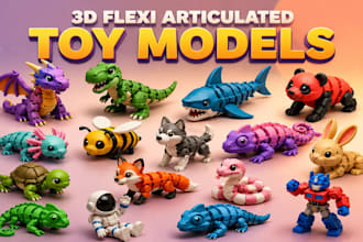 create custom 3d flexi articulated toy model action figure stl for 3d printing