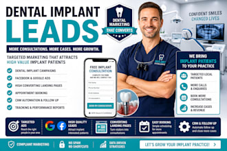 generate dental implant leads cosmetic dentistry full arch denture patient leads