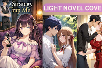 design anime light novel cover, manga, webtoon and graphic novel cover art